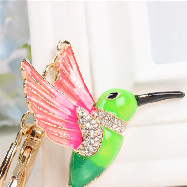 Lovely Woodpecker Bird New Cute Crystal Charm Pendant Purse Bag Car Key Ring Chain Wedding Party Jewelry Creative Gift