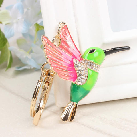 Lovely Woodpecker Bird New Cute Crystal Charm Pendant Purse Bag Car Key Ring Chain Wedding Party Jewelry Creative Gift