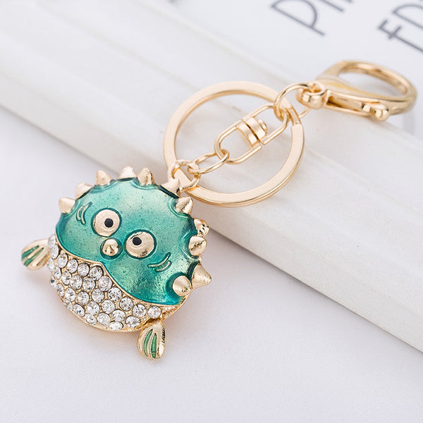Metal Crystal Animal Keychain Jewelry Fashion  Key ring Gift Accessory Purse Charm Christmas Gift Free Shipping