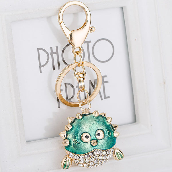 Metal Crystal Animal Keychain Jewelry Fashion  Key ring Gift Accessory Purse Charm Christmas Gift Free Shipping