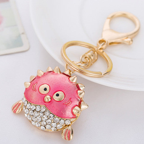 Metal Crystal Animal Keychain Jewelry Fashion  Key ring Gift Accessory Purse Charm Christmas Gift Free Shipping