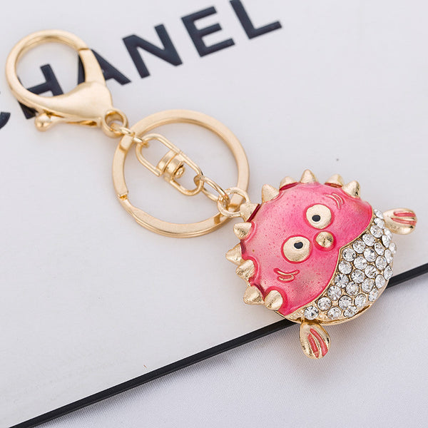 Metal Crystal Animal Keychain Jewelry Fashion  Key ring Gift Accessory Purse Charm Christmas Gift Free Shipping