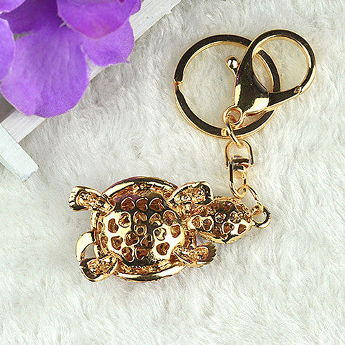 NEW Newest Style Crystal Rhinestone Tortoise Keyring Charm Pendant Purse Bag Key Ring Chain Gift  7EF7 957P
