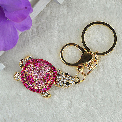 NEW Newest Style Crystal Rhinestone Tortoise Keyring Charm Pendant Purse Bag Key Ring Chain Gift  7EF7 957P