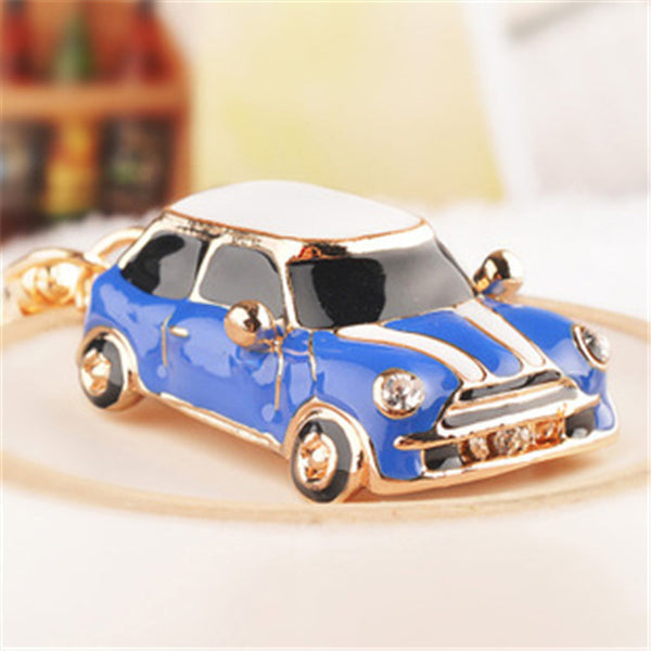 New Arrival Cute Rhinestone Mini Car Key chains Ring Metal Keychain Keyring Gift Purse Bag Handbag Charm Pendant Women Jewelry
