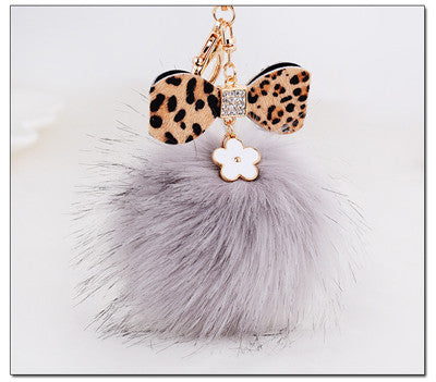 New Fashion Leopard Print Daisy Little Flower Design Key chain llaveros sleutelhanger Pendant For Bag Purse Charms Accessories