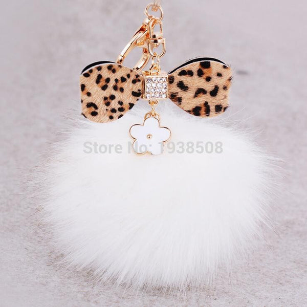 New Fashion Leopard Print Daisy Little Flower Design Key chain llaveros sleutelhanger Pendant For Bag Purse Charms Accessories