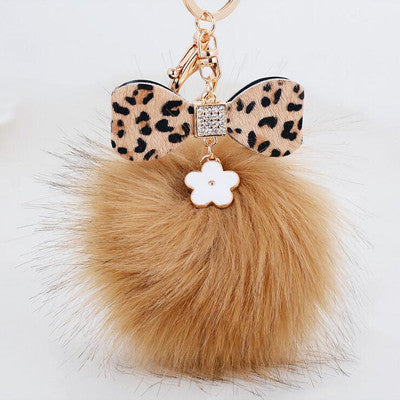 New Fashion Leopard Print Daisy Little Flower Design Key chain llaveros sleutelhanger Pendant For Bag Purse Charms Accessories