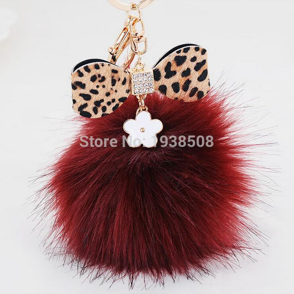 New Fashion Leopard Print Daisy Little Flower Design Key chain llaveros sleutelhanger Pendant For Bag Purse Charms Accessories