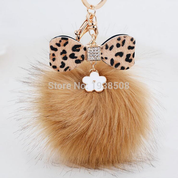 New Fashion Leopard Print Daisy Little Flower Design Key chain llaveros sleutelhanger Pendant For Bag Purse Charms Accessories