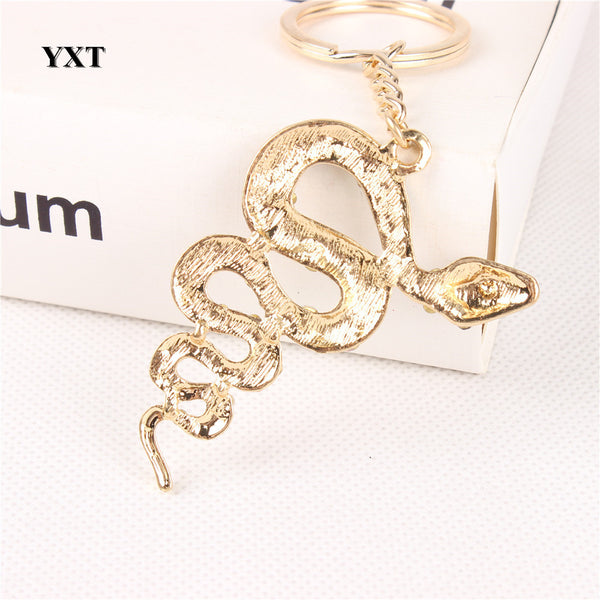 New Snake Fortune Cute Crystal Charm Pendant Purse Handbag Car Key Keyring Keychain Creative Lucky Gift Collection
