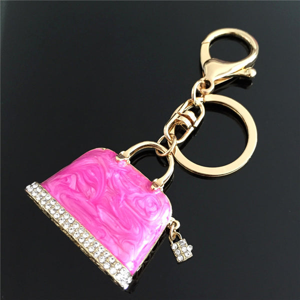 Novelty Item Rhinestone Purse Keychain Wealth Wallet Cion Pendant Charm Keychains Crystal Keyrings For Women Free Shipping