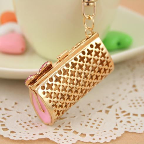 Novelty items Rhinestone Cute bow cat bag Key chains Ring Fashion Women Handbag Keychain Charm Keyring Gift Purse Bag Pendant