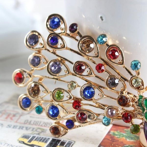 Peacock Peafowl Splendid Tail Cute Crystal Charm Purse Handbag Car Key Keyring Keychain Party Wedding Birthday Gift