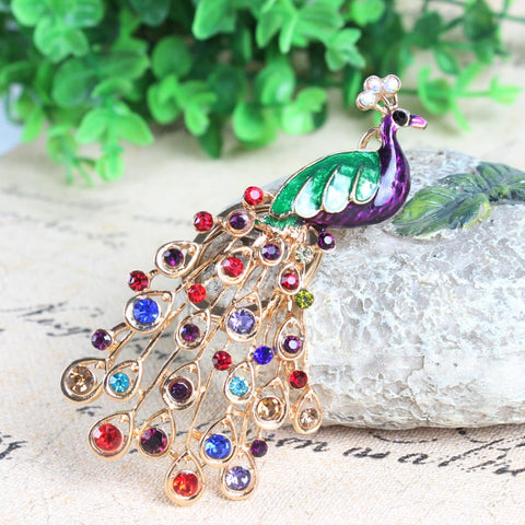 Peacock Peafowl Splendid Tail Cute Crystal Charm Purse Handbag Car Key Keyring Keychain Party Wedding Birthday Gift