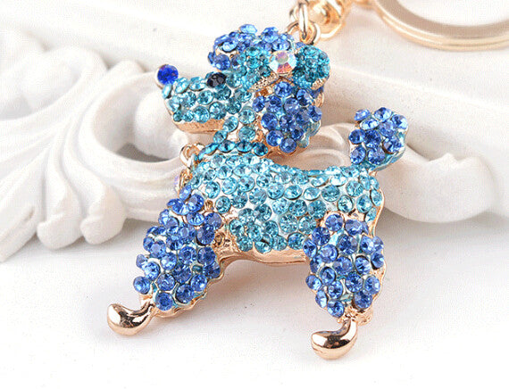 Poodle Dog Crystal Keychain Jewelry Fashion Keyring Gift Accessory Purse Charm Pendant Free Shipping