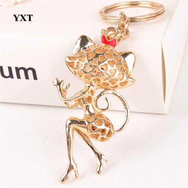 Red Crown Fox Lady Gir Crystal Rhinestone Charm Purse Handbag Car Key Ring Keychain Creative Birthday New Fashion Gift