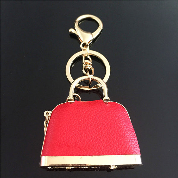 Red Handbag Lady Girl Creative Cute Crystal Charm Purse Handbag Car Key Keyring Keychain Party Wedding Delicate Gift