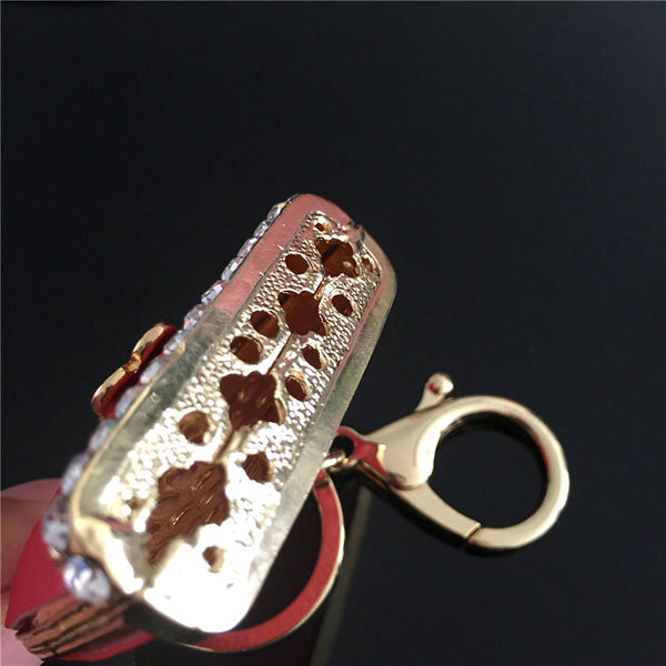 Red Handbag Lady Girl Creative Cute Crystal Charm Purse Handbag Car Key Keyring Keychain Party Wedding Delicate Gift