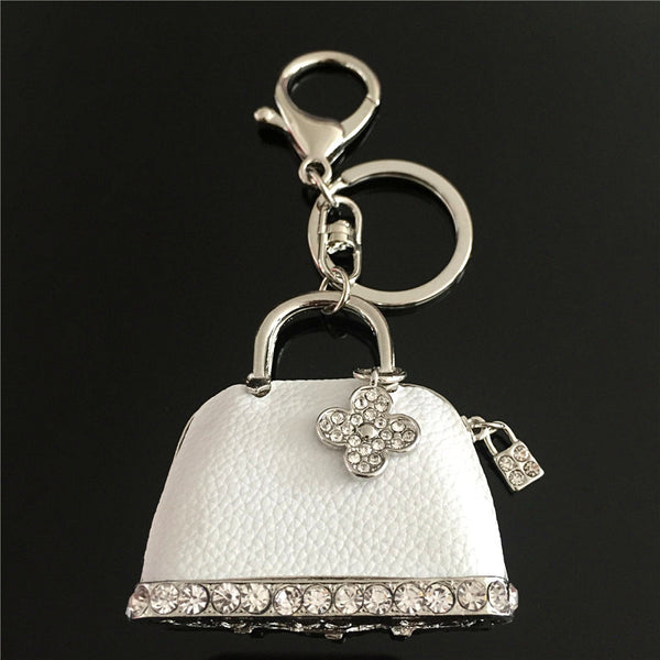 Red Handbag Lady Girl Creative Cute Crystal Charm Purse Handbag Car Key Keyring Keychain Party Wedding Delicate Gift