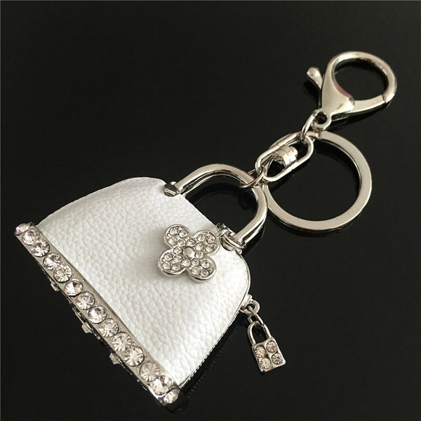 Red Handbag Lady Girl Creative Cute Crystal Charm Purse Handbag Car Key Keyring Keychain Party Wedding Delicate Gift