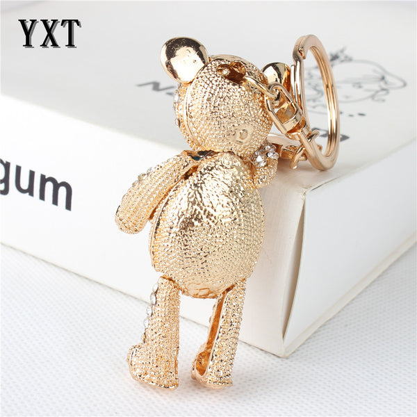 Sapphire Bear Butterfly Cute Crystal Rhinestone Charm Pendant Purse Bag Car Key Ring Chain Creative Wedding Party Gift