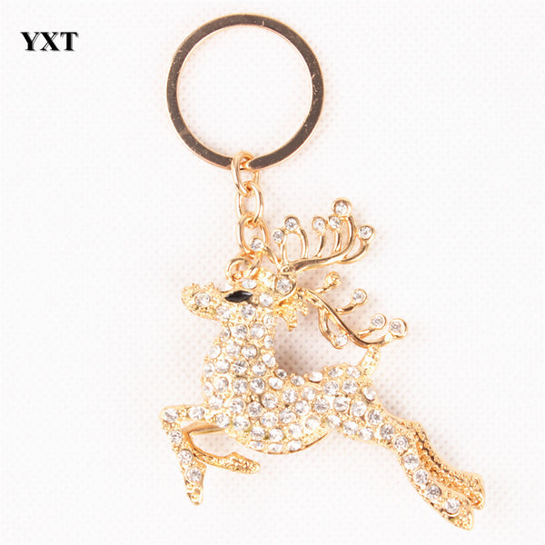 Spotted Deer Cervus Nippon Lovely Cute Crystal Charm Purse Handbag Car Key Keyring Keychain Party Wedding Friend Gift