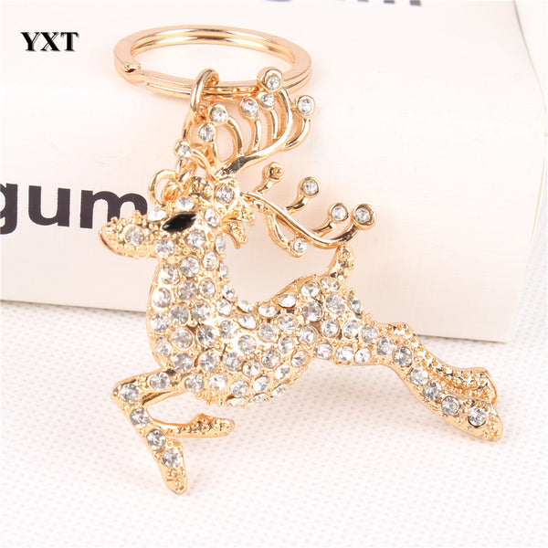 Spotted Deer Cervus Nippon Lovely Cute Crystal Charm Purse Handbag Car Key Keyring Keychain Party Wedding Friend Gift