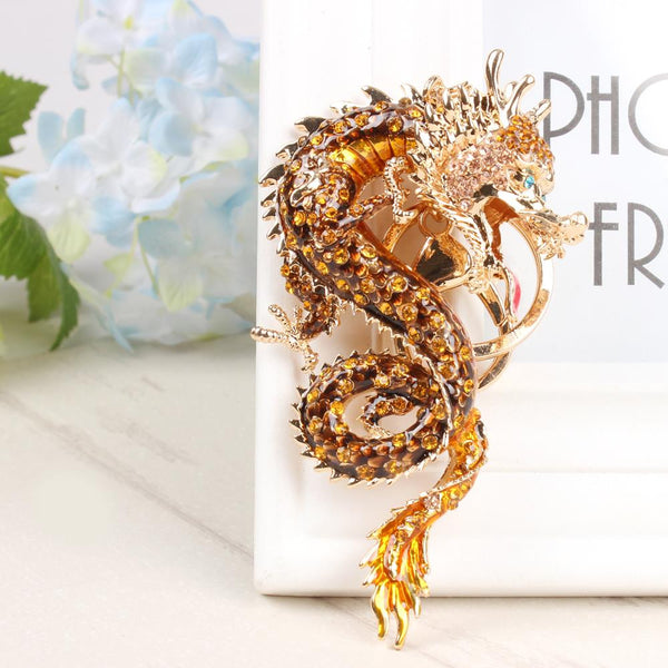 Zodiac Chinese Long Dragon New Cute Crystal Charm Pendant Purse Bag Car Key Ring Chain Wedding Party Creative Gift