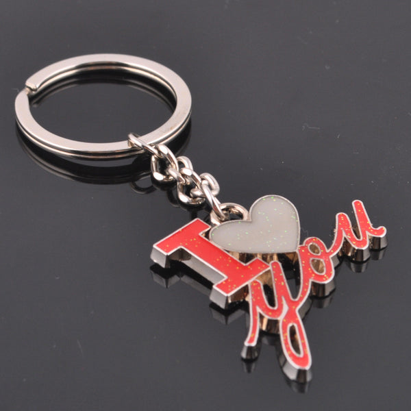 letter I LOVE YOU keychian personality heart key chains special design metal purse charms fashion handbag accessory jewelry